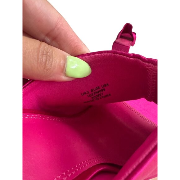 ASOS Design Pink Fabric Block Triangle Heels Sandals Size EU 36 / US 5 - Picture 7 of 14